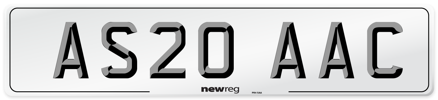 AS20 AAC Number Plate from New Reg